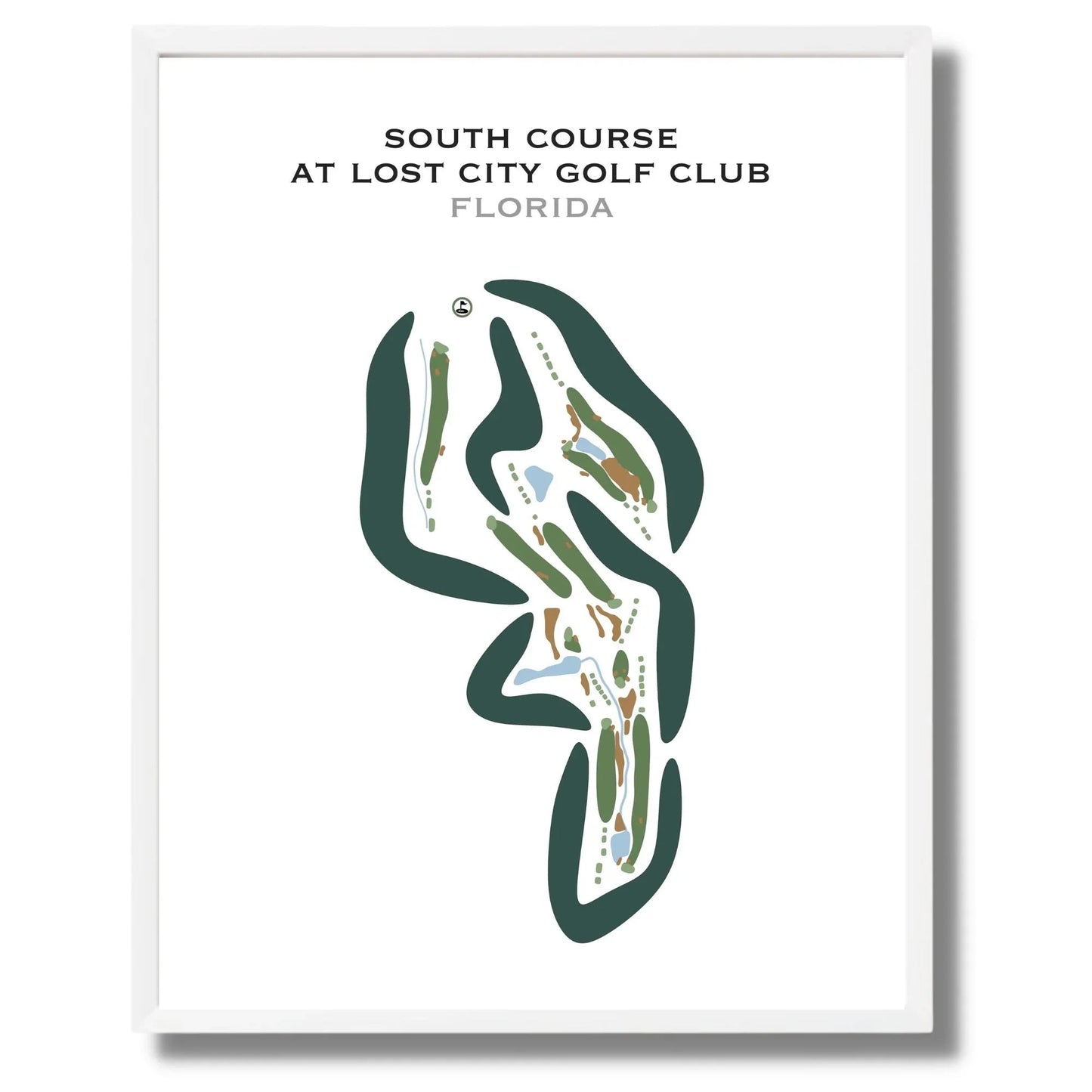 South Course at Lost City Golf Club, Florida - Printed Golf Courses
