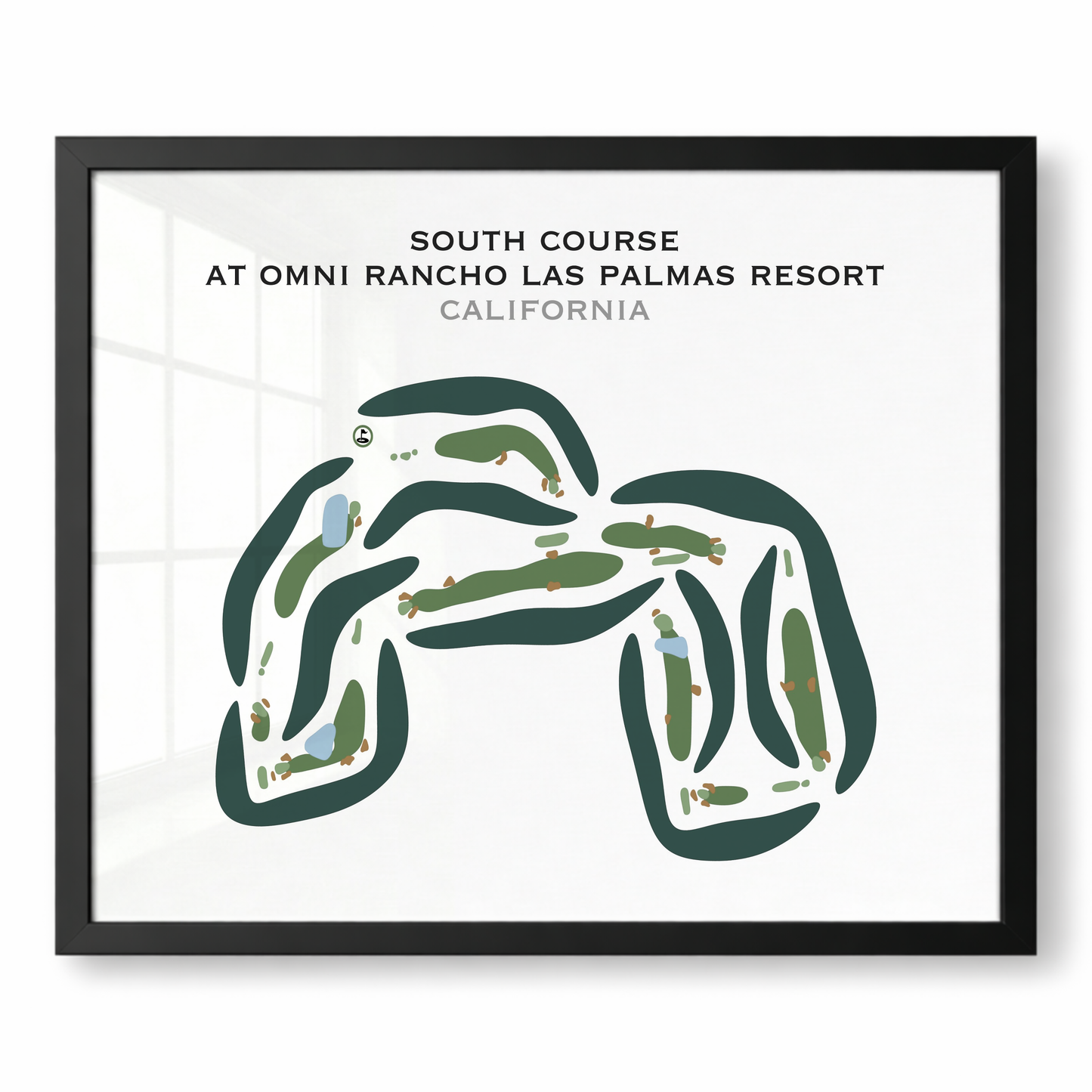 South Course at Omni Rancho Las Palmas Resort, California - Printed Golf Courses