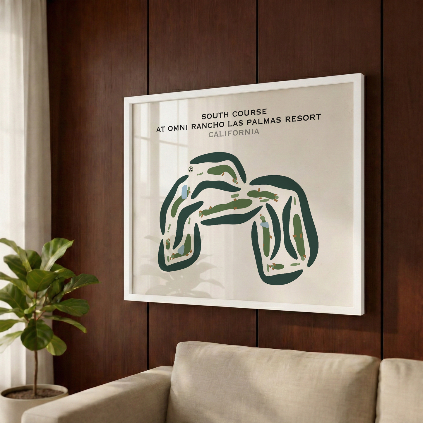 South Course at Omni Rancho Las Palmas Resort, California - Printed Golf Courses