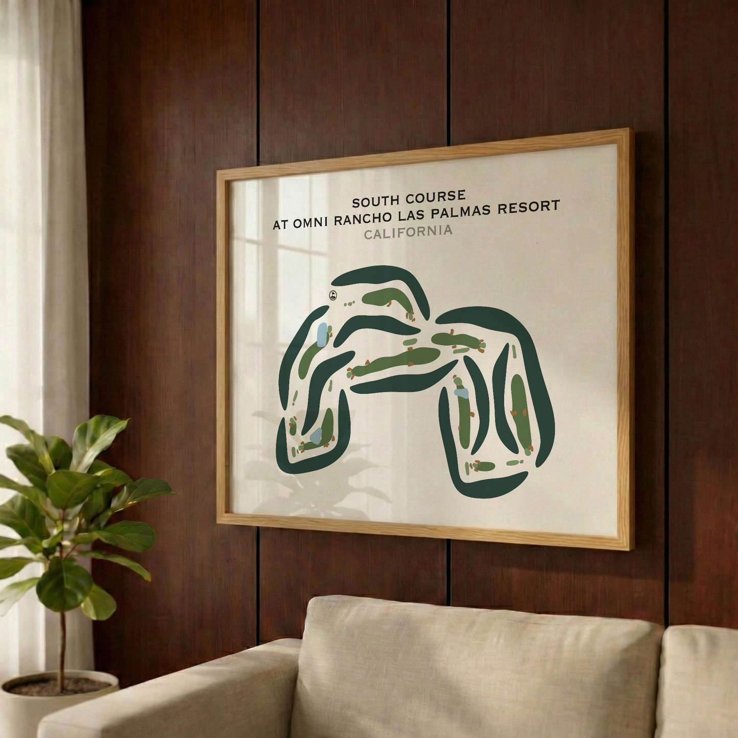 South Course at Omni Rancho Las Palmas Resort, California - Printed Golf Courses