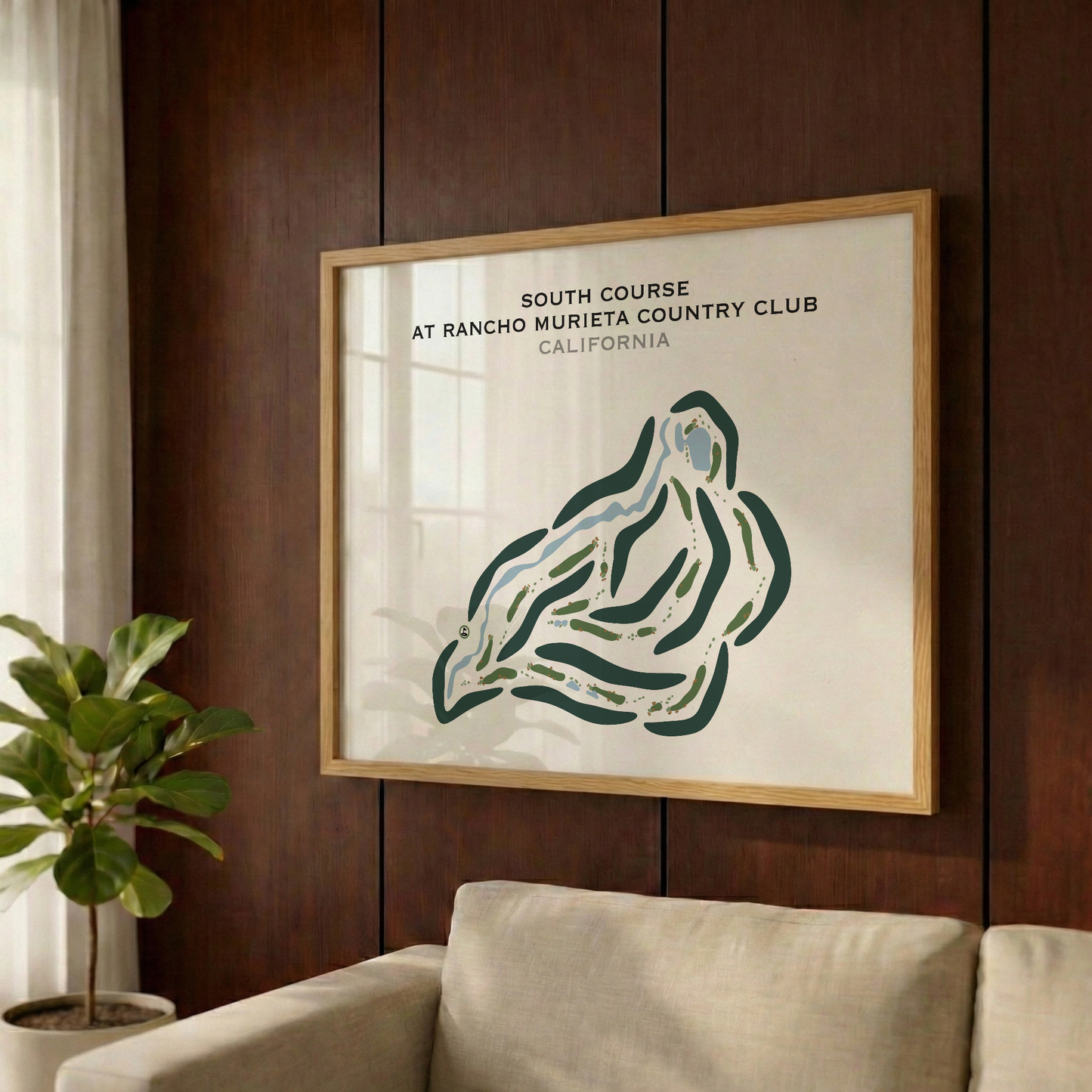 South Course at Rancho Murieta Country Club, California - Printed Golf Courses