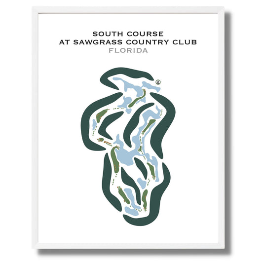 South Course at Sawgrass Country Club, Florida - Printed Golf Courses