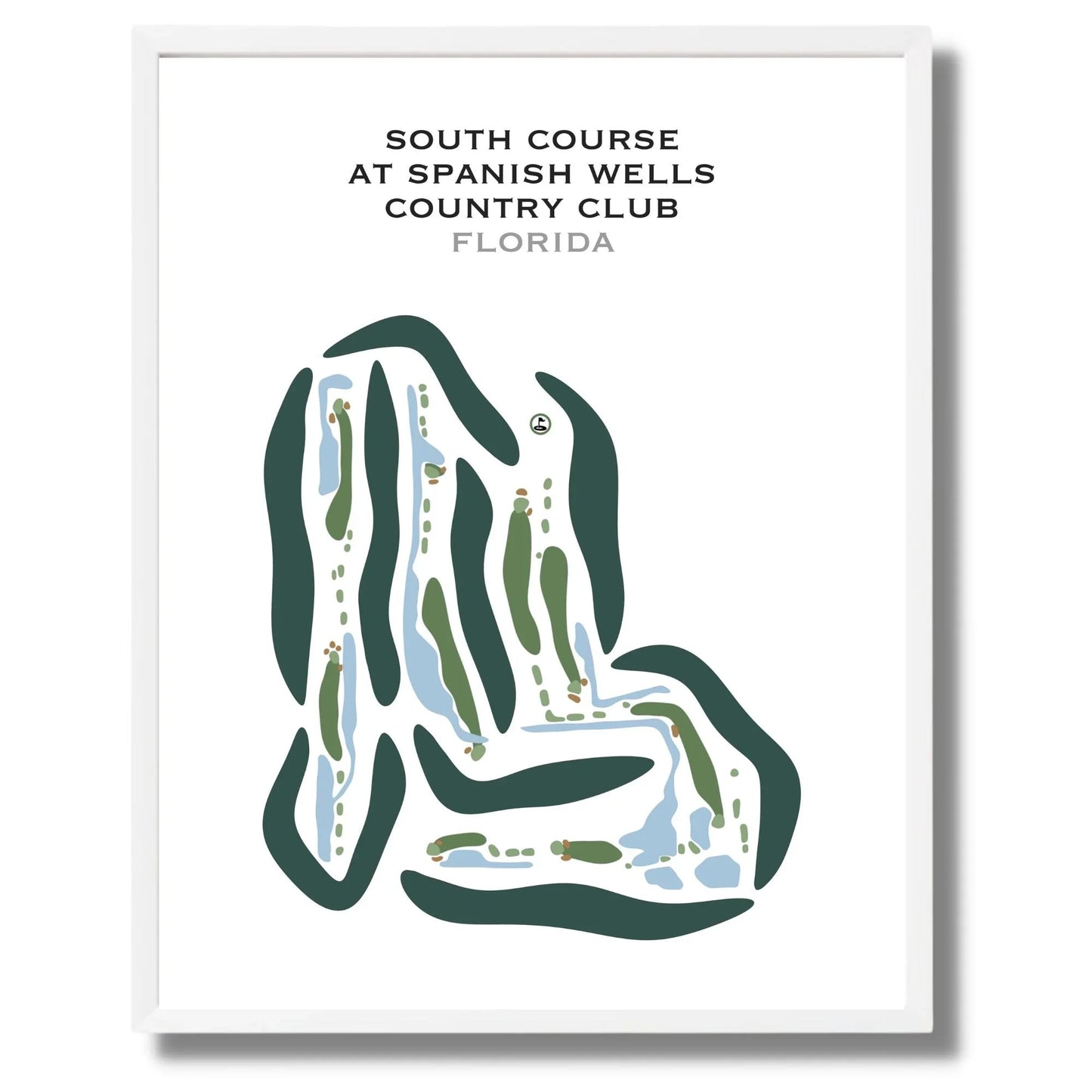South Course at Spanish Wells Country Club, Florida - Printed Golf Courses