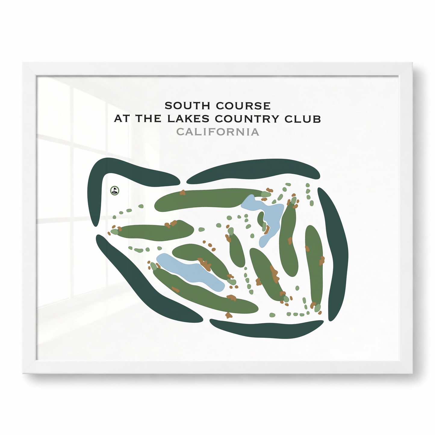 South Course at Lakes Country Club, California - Printed Golf Courses