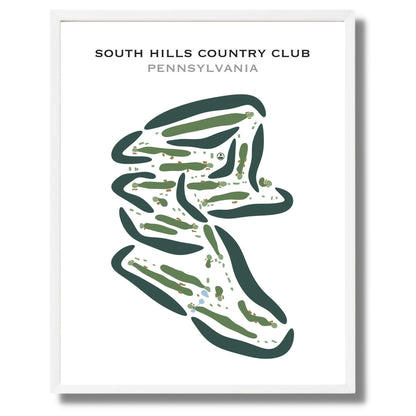 South Hills Country Club, Pennsylvania - Printed Golf Course