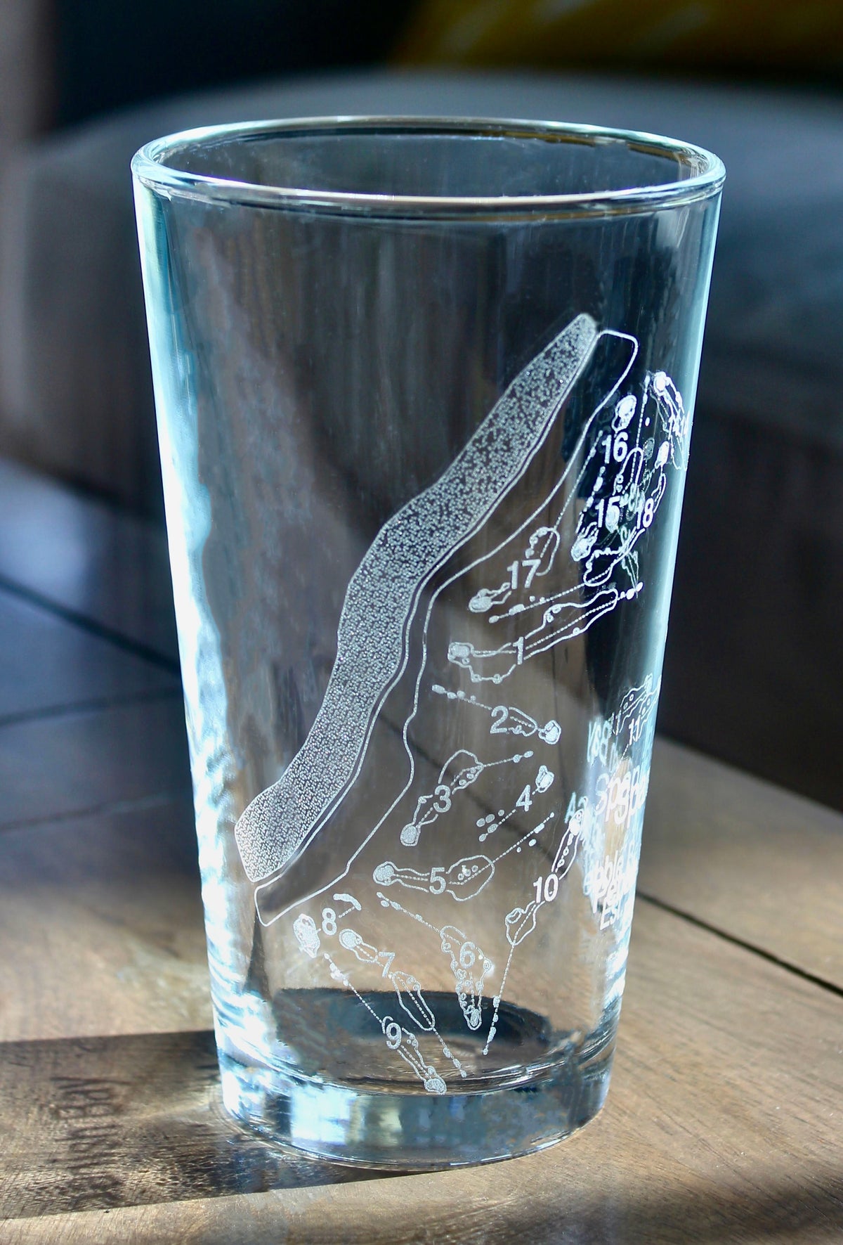Spanish Bay Golf Course - Pebble Beach, CA - Laser Engraved Course Map Glasses