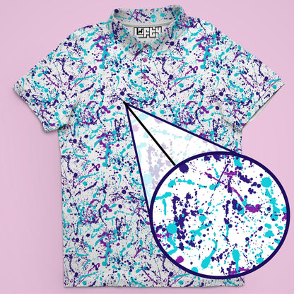 Spray 'N' Slay | 90's Jazz Color Paint Splatter Golf Polo for Men (RELAXED FIT)