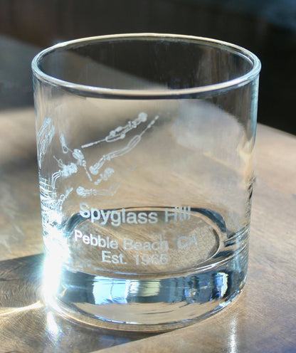 Spyglass Hill Golf Course  - Pebble Beach California - Laser Engraved Glasses - wine, cocktail, beer, champagne glassware