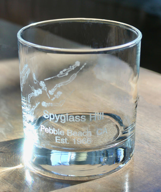 Spyglass Hill Golf Course  - Pebble Beach California - Laser Engraved Glasses - wine, cocktail, beer, champagne glassware