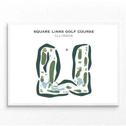 Square Links Golf Course, Illinois - Printed Golf Courses