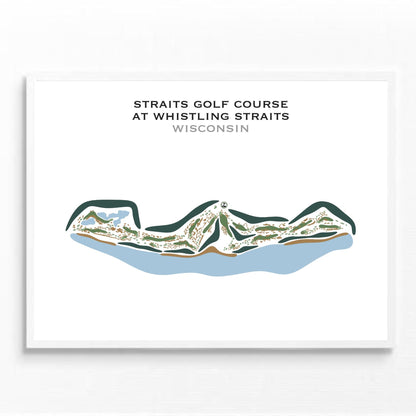 Straits Golf Course at Whistling Straits, Wisconsin - Printed Golf Courses