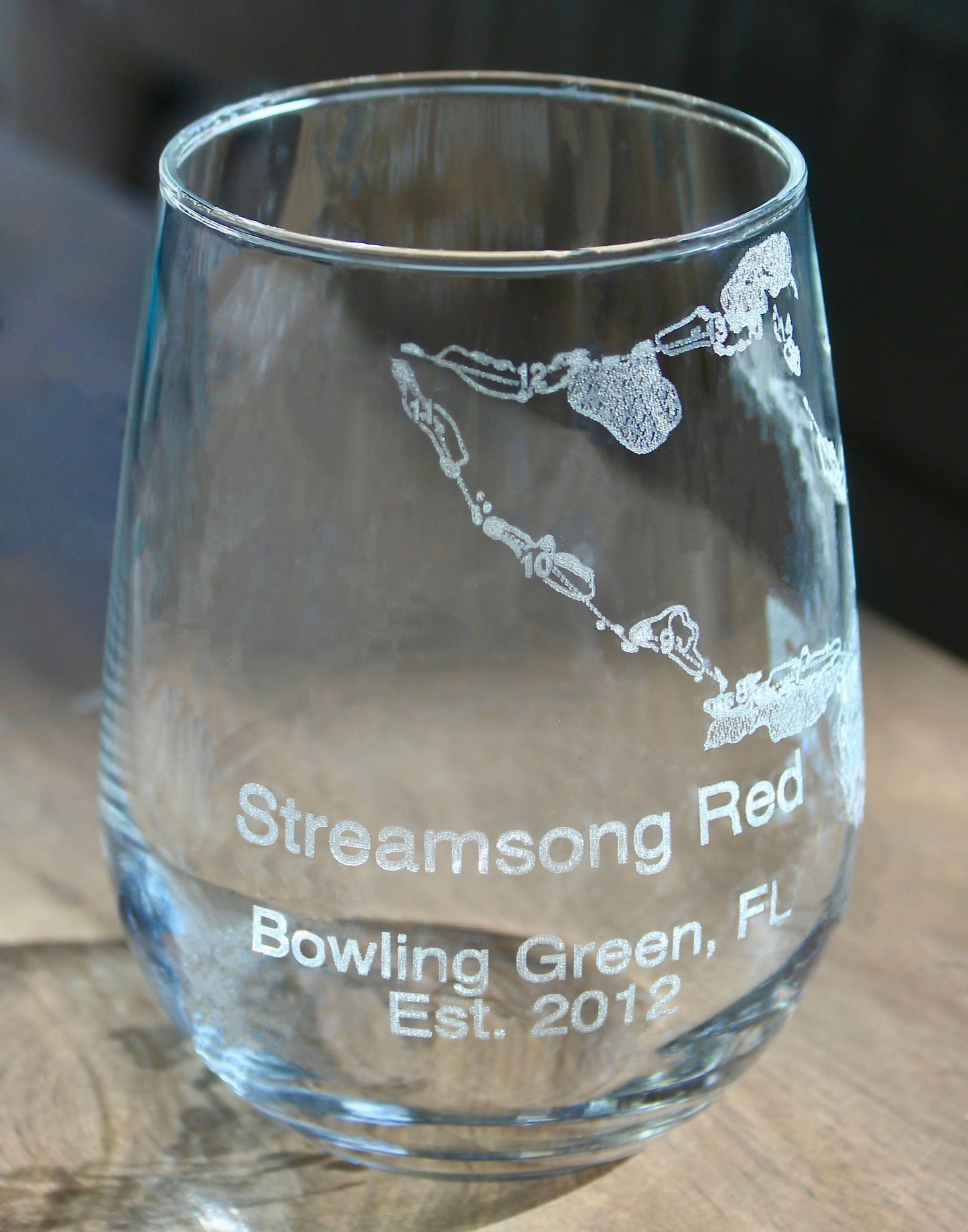 Streamsong Red Golf Course - Laser Engraved Golf Course Map Glasses