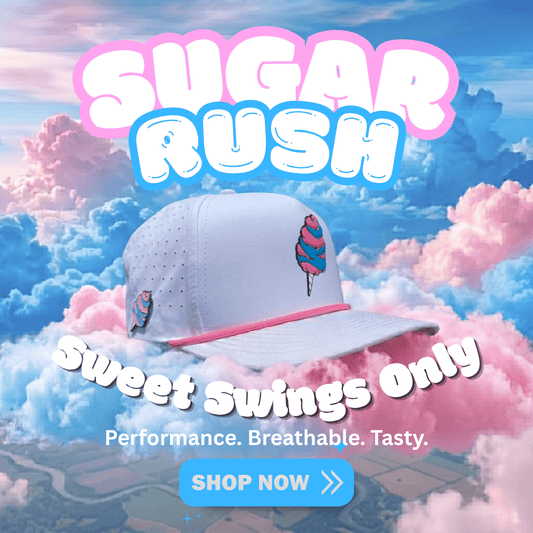 Sugar Rush Golf Hat | Snapback Cap | Built-in Magnetic Ball Marker Holder + Marker Included | Adjustable Cotton Candy