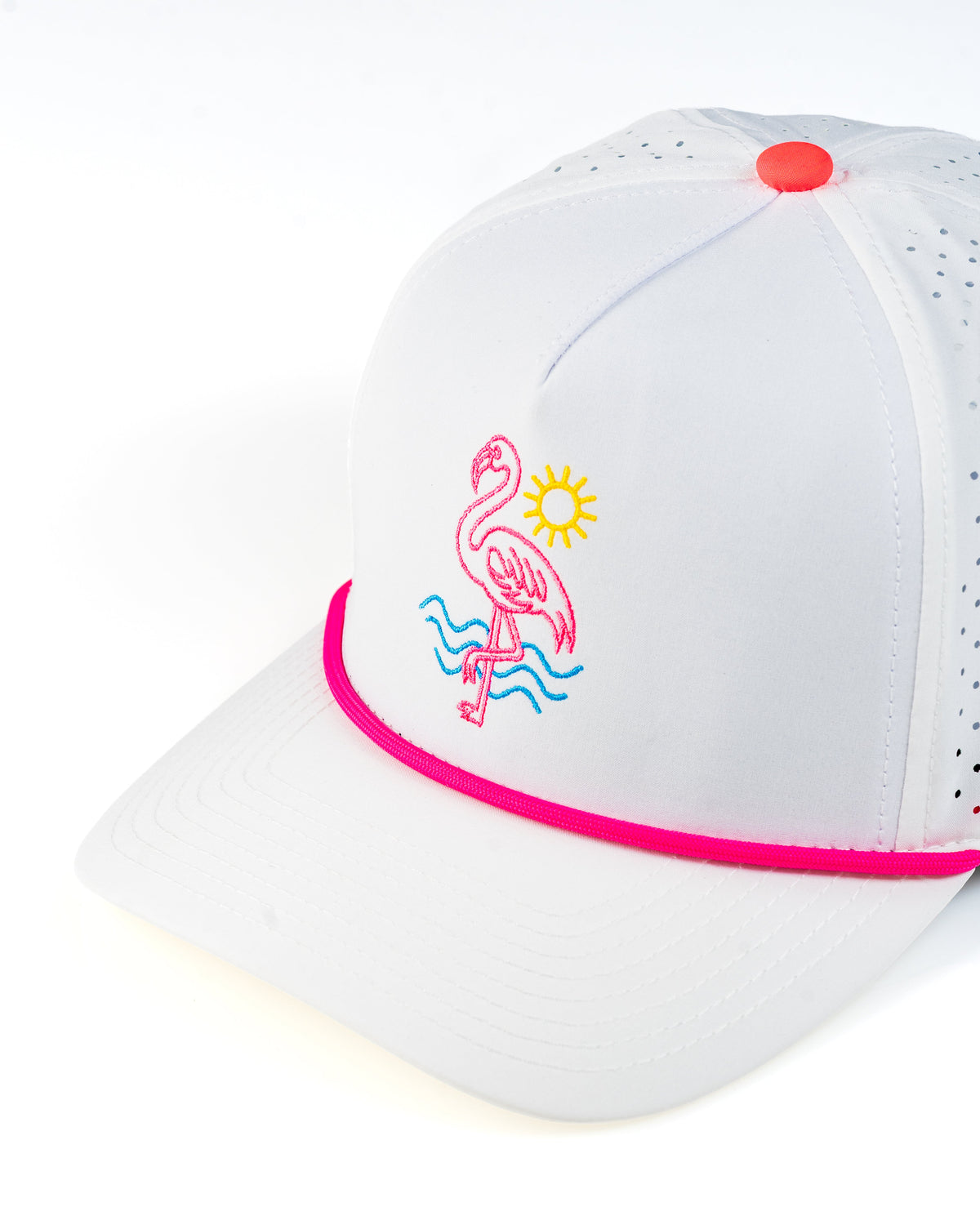 Perforated Rope Hat - Flamingo