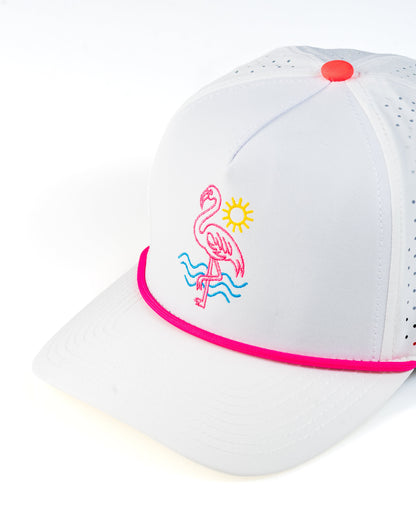 Perforated Rope Hat - Flamingo