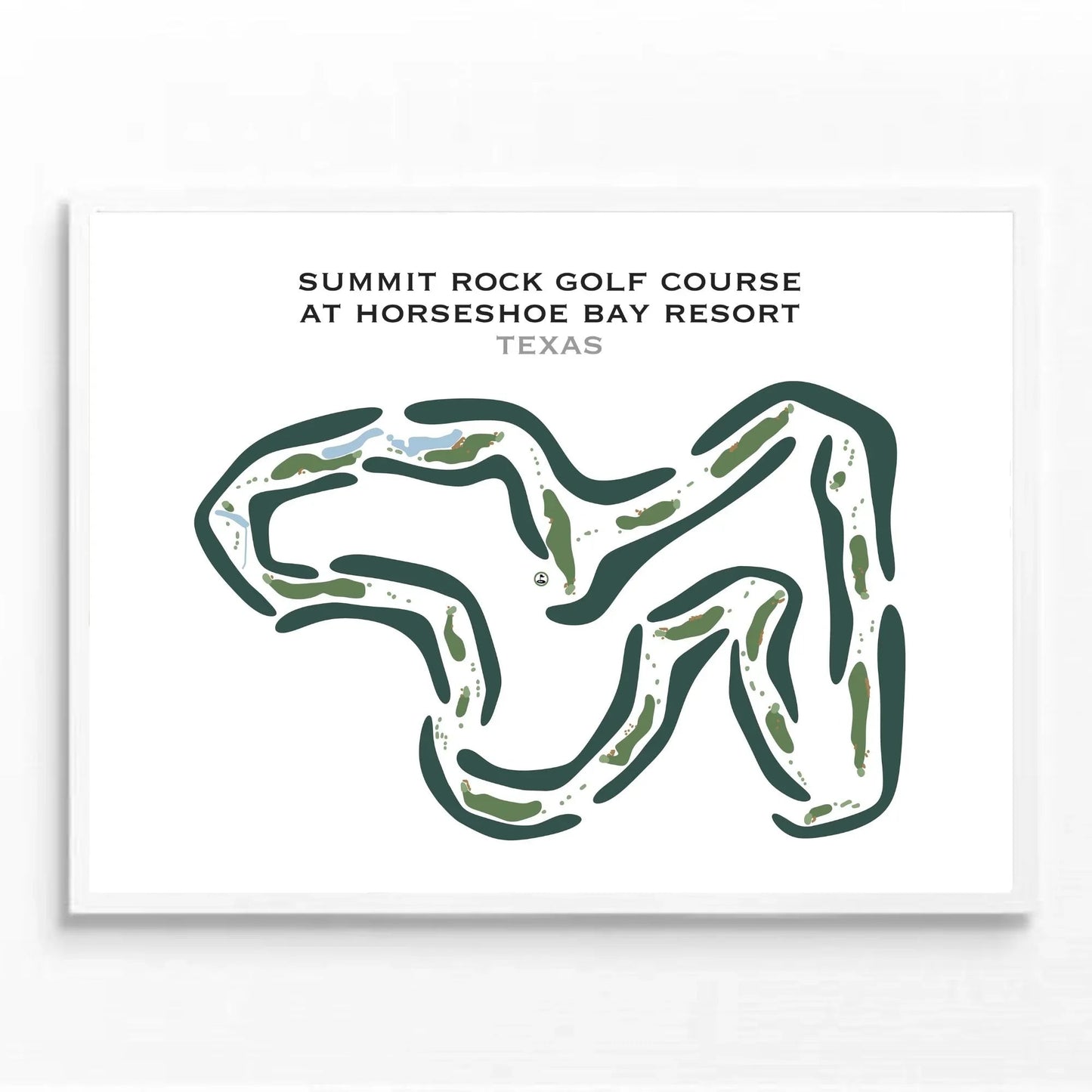 Summit Rock Golf Course, Horseshoe Bay Resort, Texas - Printed Golf Course