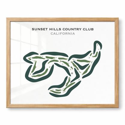 Sunset Hills Country Club, California - Printed Golf Course