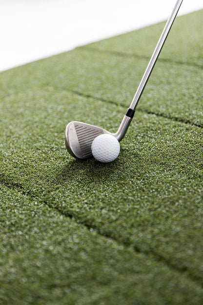 Beaver Tail Double Wide Golf Simulator Mat (4ft x 8.25ft) with the Most Realistic Hitting Strip Insert for Joint Injury Prevention