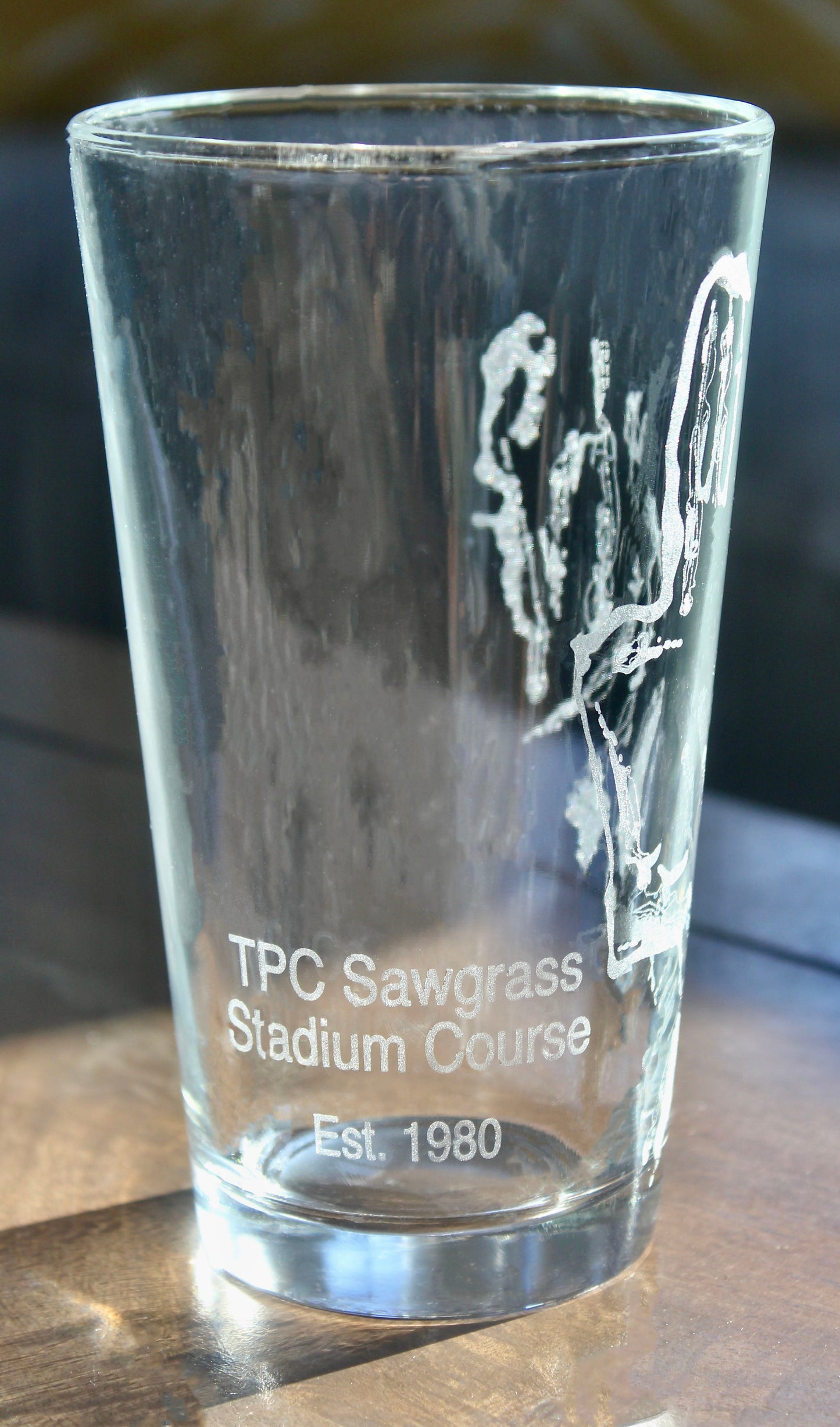 TPC Sawgrass Stadium Course - Laser Engraved Golf Course Map Glasses