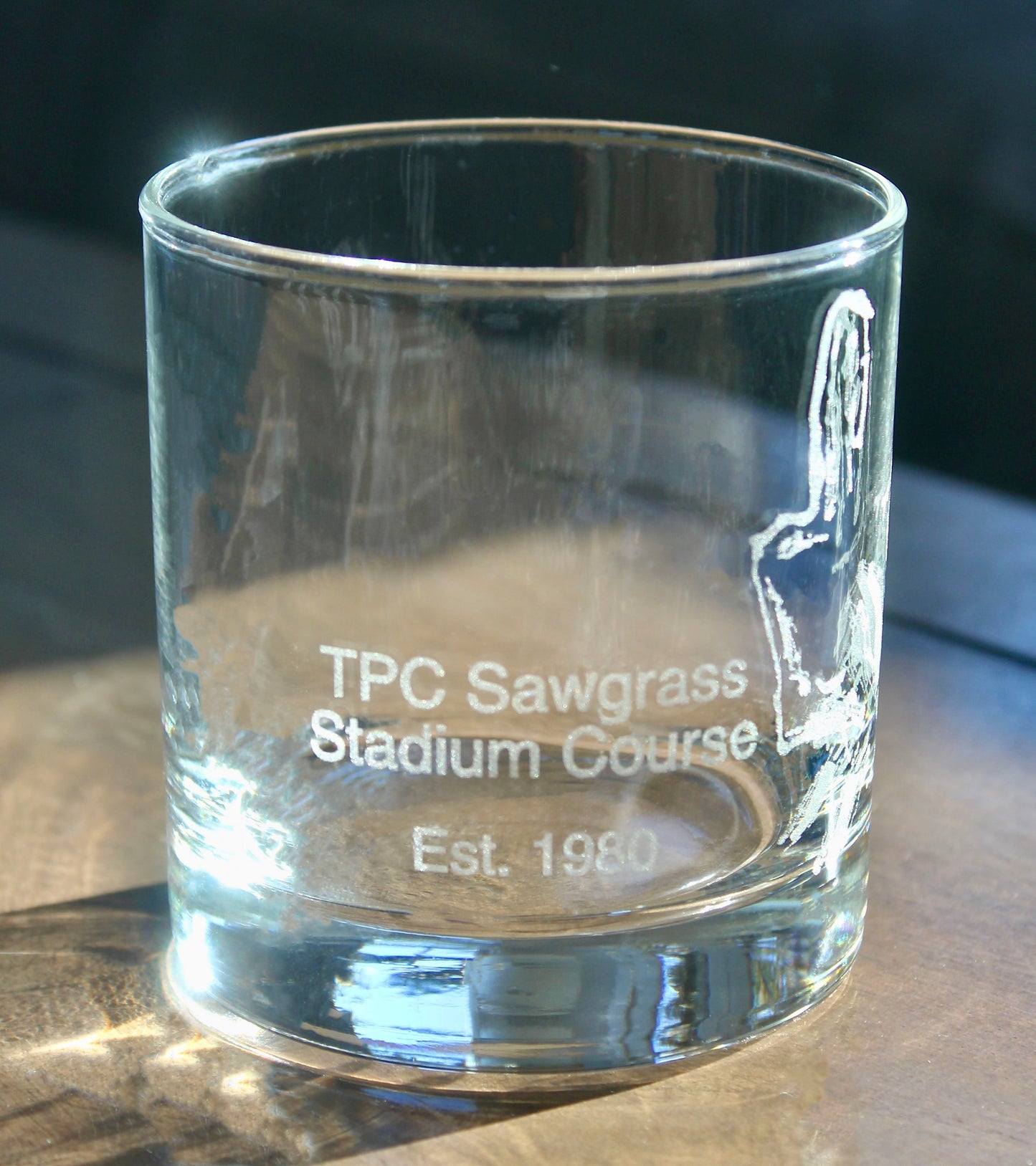 TPC Sawgrass Stadium Course - Laser Engraved Golf Course Map Glasses