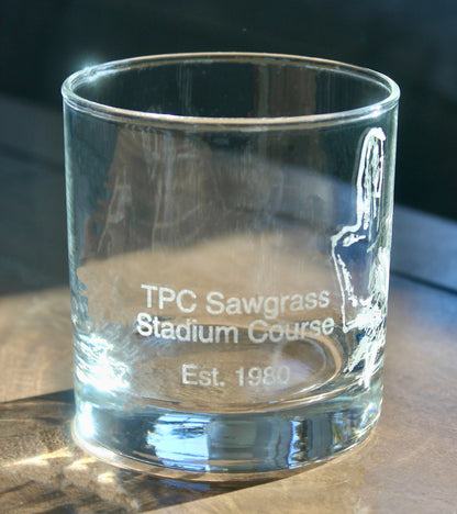 TPC Sawgrass Stadium Course - Laser Engraved Golf Course Map Glasses