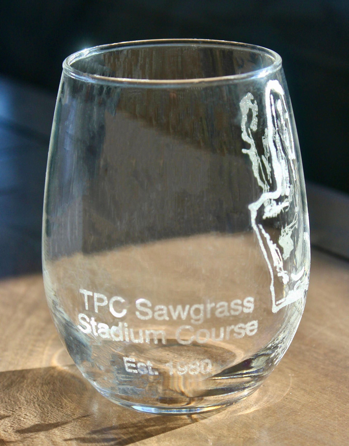 TPC Sawgrass Stadium Course - Laser Engraved Golf Course Map Glasses