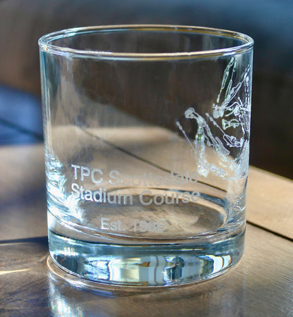 TPC Scottsdale Stadium Course - Laser Engraved Golf Course Map Glasses