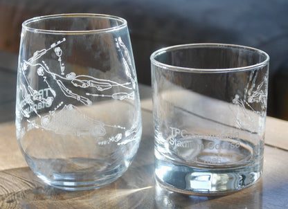 TPC Scottsdale Stadium Course - Laser Engraved Golf Course Map Glasses