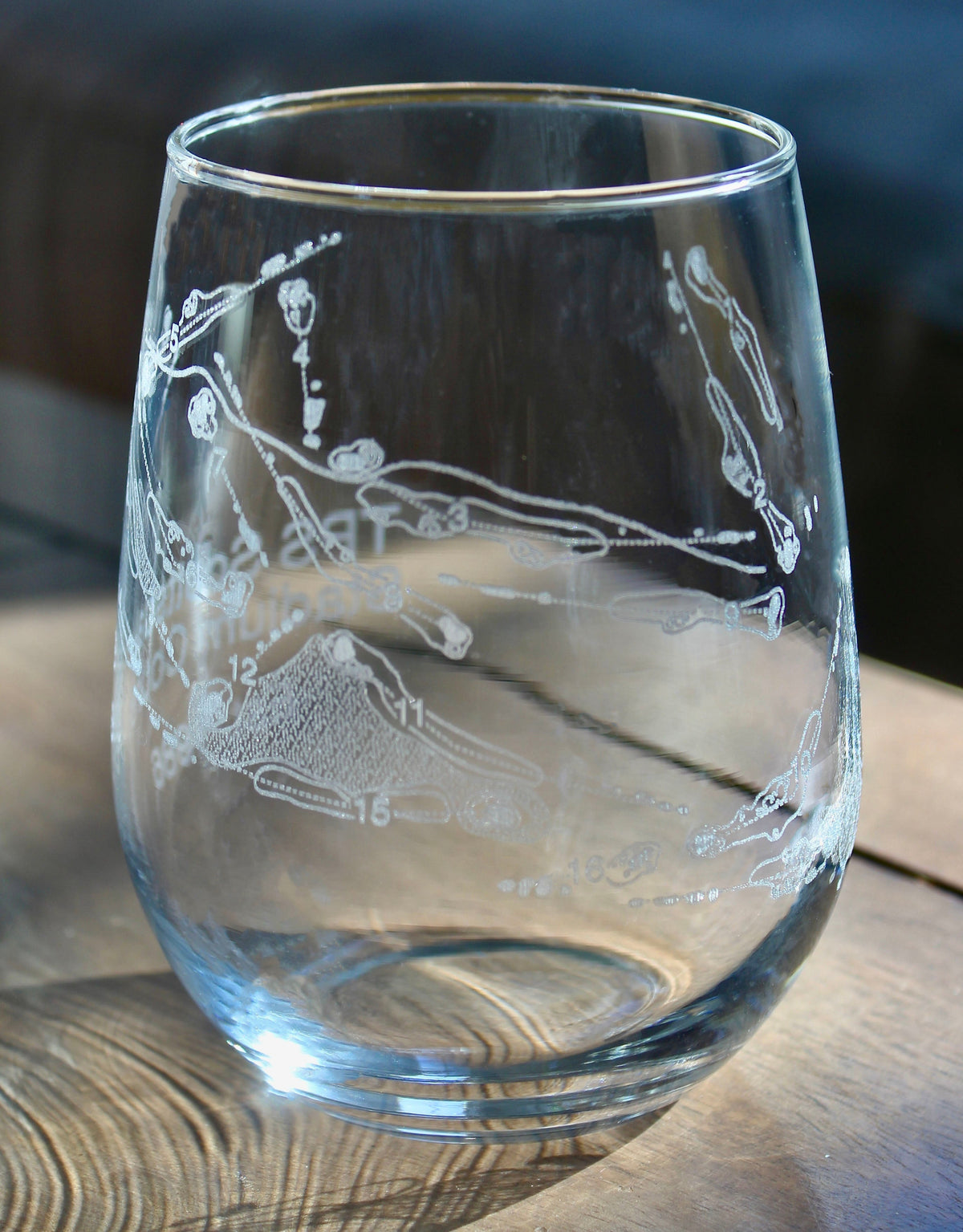 TPC Scottsdale Stadium Course - Laser Engraved Golf Course Map Glasses