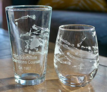 TPC Scottsdale Champions Course - Laser Engraved Golf Course Map Glasses