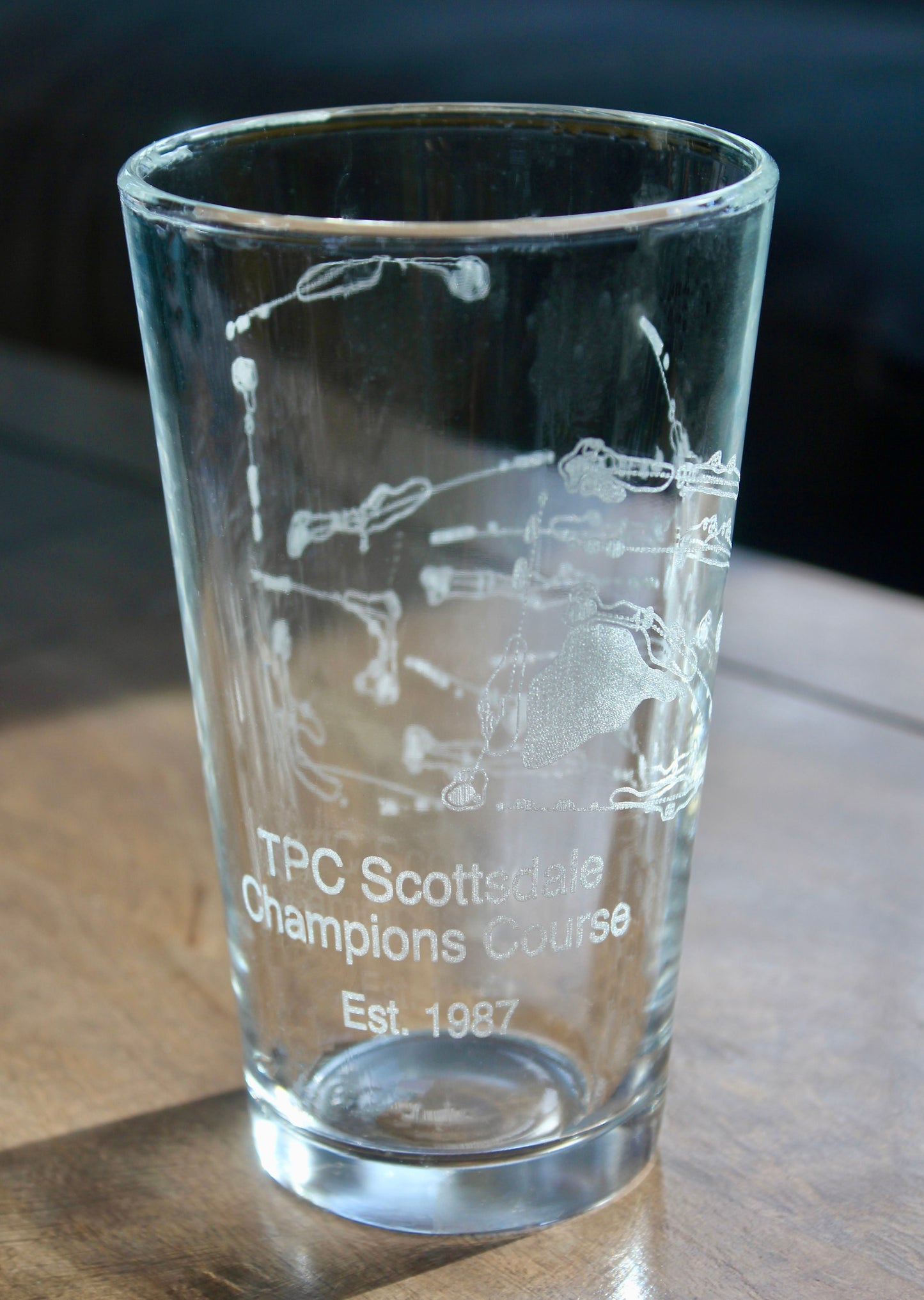 TPC Scottsdale Champions Course - Laser Engraved Golf Course Map Glasses