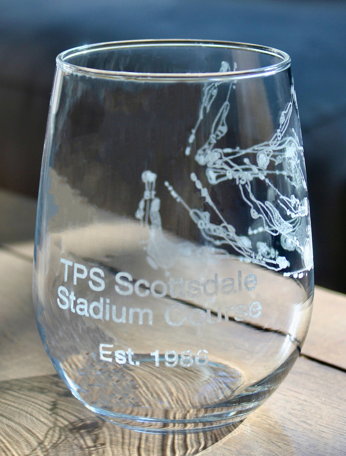 TPC Scottsdale Stadium Course - Laser Engraved Golf Course Map Glasses