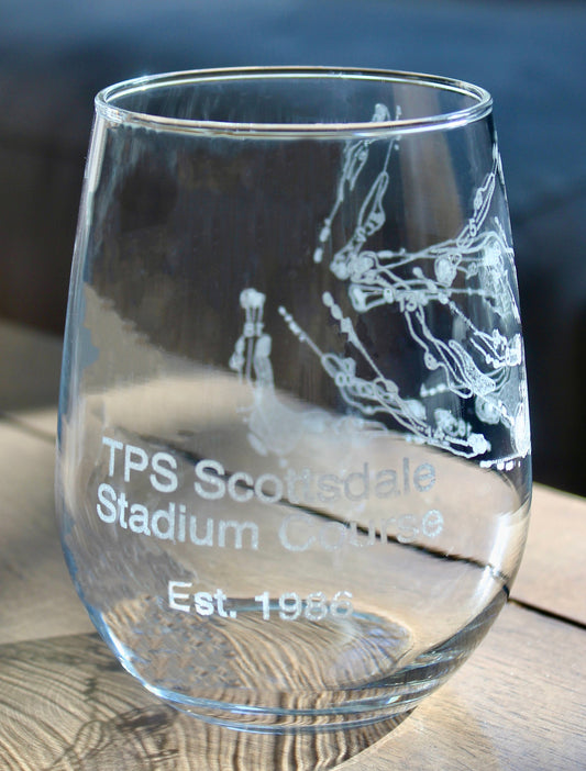 TPC Scottsdale Stadium Course - Laser Engraved Golf Course Map Glasses