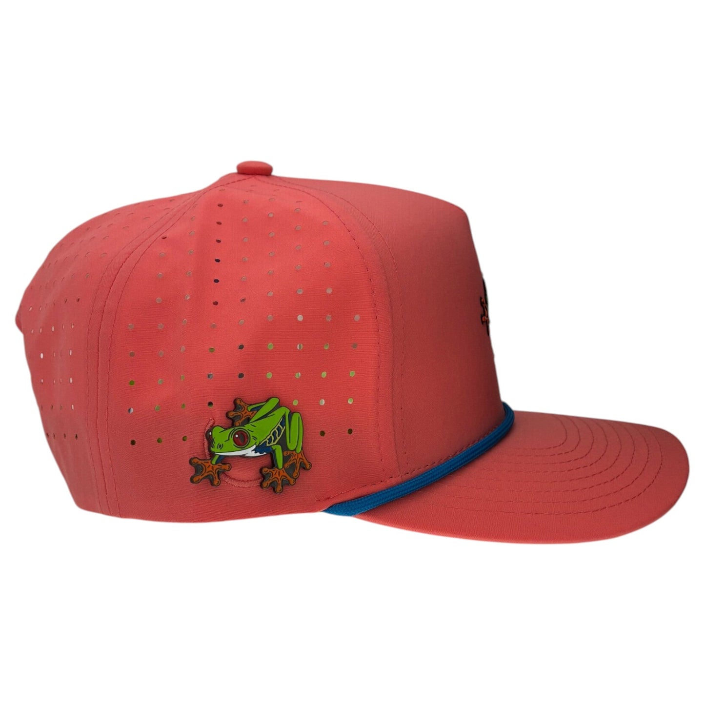 Tree Frog Golf Hat | Snapback Cap | Built-in Magnetic Ball Marker Holder + Marker Included | Adjustable | Red Eyed