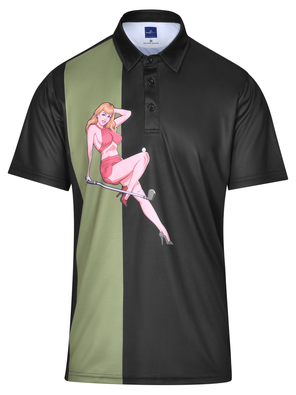 Tee It Up Mens Pin-Up Golf Polo Shirt by ReadyGOLF