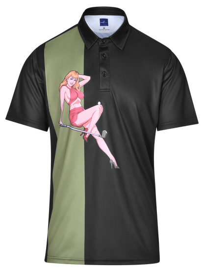 Tee It Up Mens Pin-Up Golf Polo Shirt by ReadyGOLF