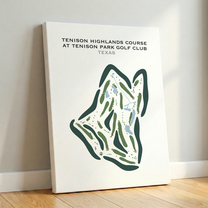 Tenison Highlands Course at Tenison Park Golf Club, Texas - Printed Golf Courses