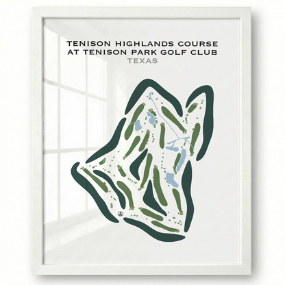 Tenison Highlands Course at Tenison Park Golf Club, Texas - Printed Golf Courses