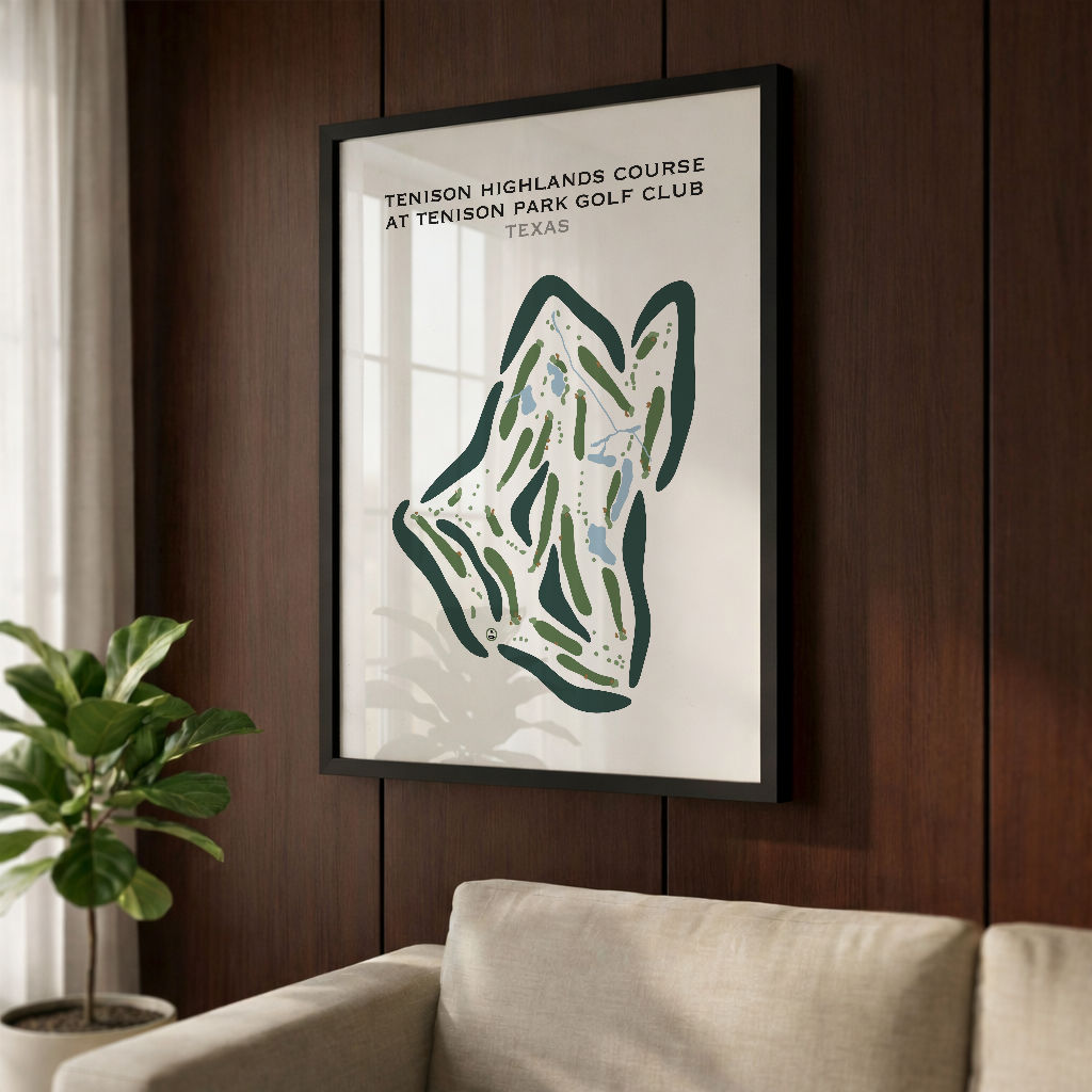 Tenison Highlands Course at Tenison Park Golf Club, Texas - Printed Golf Courses