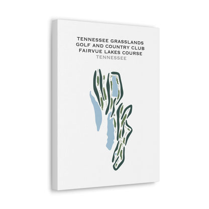 Tennessee Grasslands Golf and Country Club - Fairvue Lakes Course, Tennessee - Printed Golf Courses