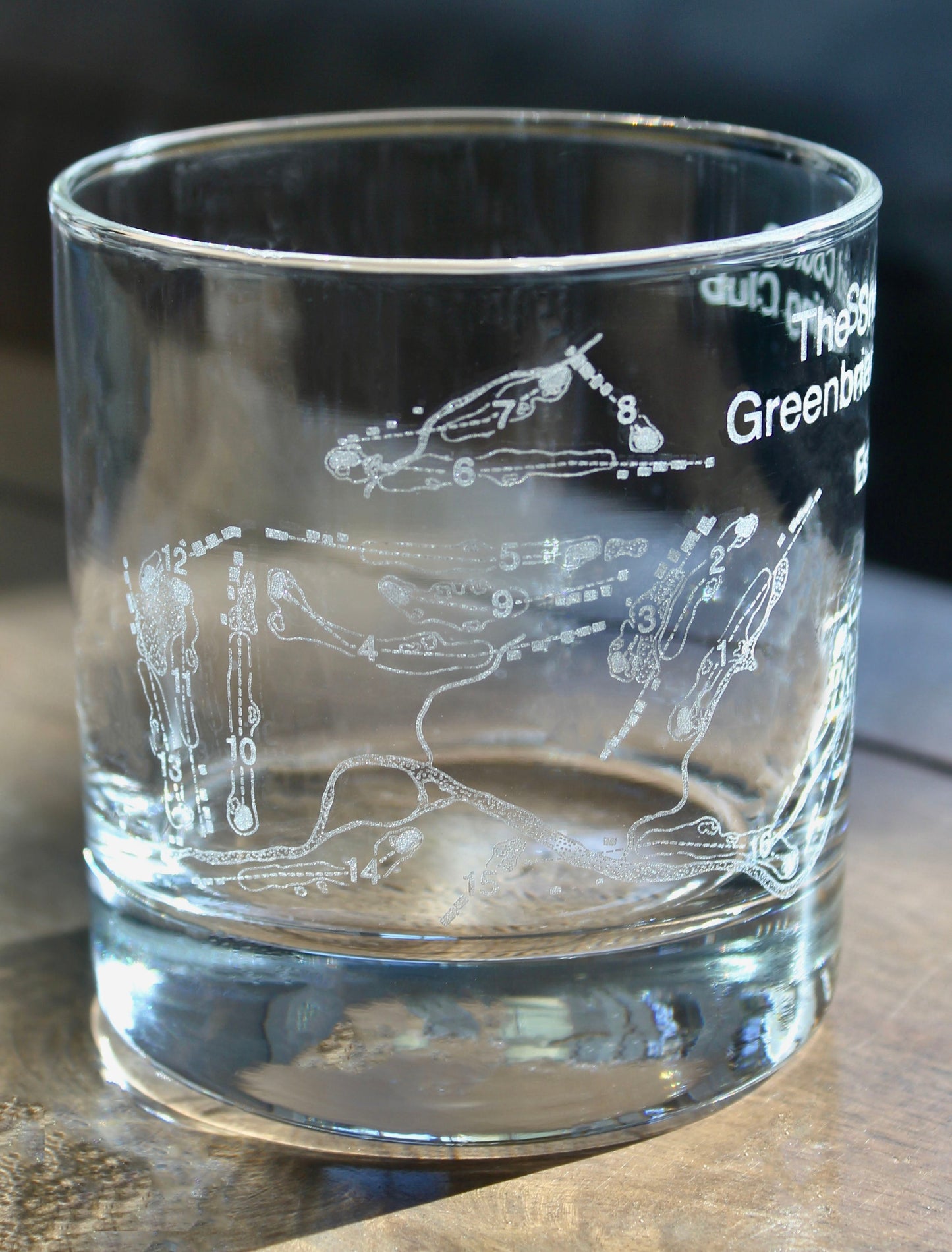 The Snead Course - Greenbrier Sporting Club - Laser Engraved Golf Course Map Glasses