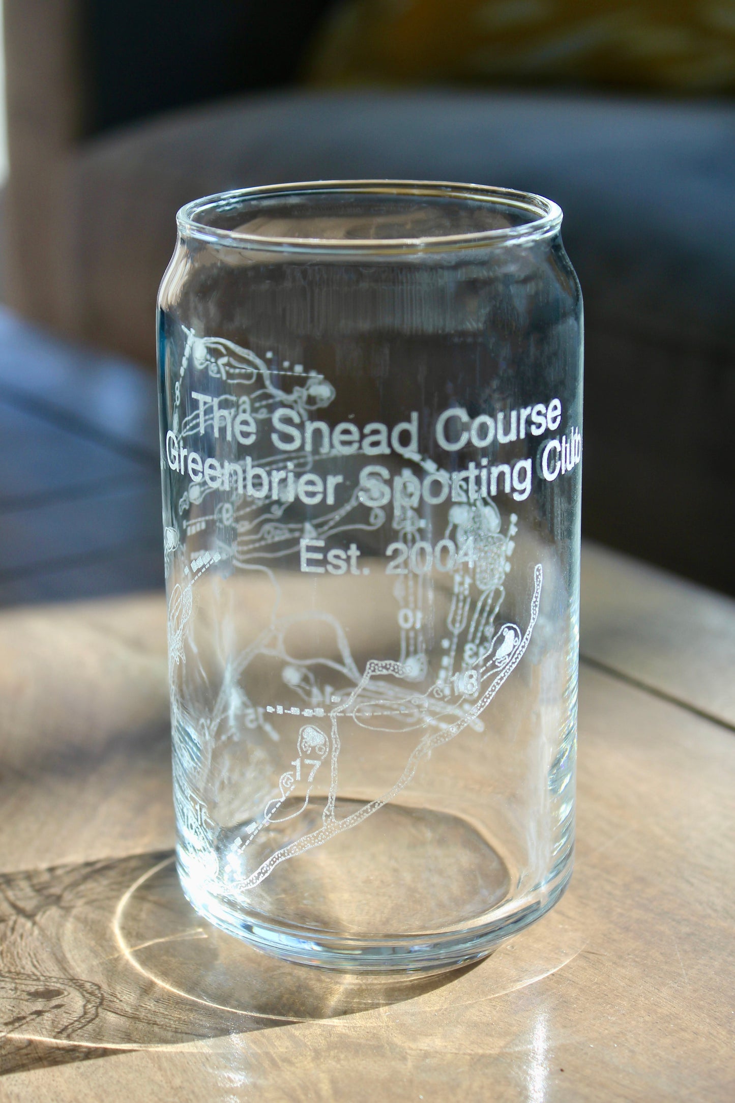 The Snead Course - Greenbrier Sporting Club - Laser Engraved Golf Course Map Glasses