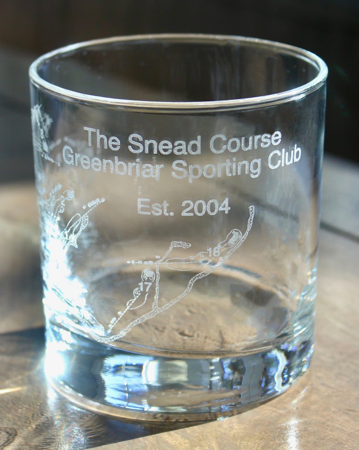 The Snead Course - Greenbrier Sporting Club - Laser Engraved Golf Course Map Glasses