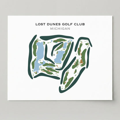The Lost Dunes Golf Club, Michigan - Printed Golf Course