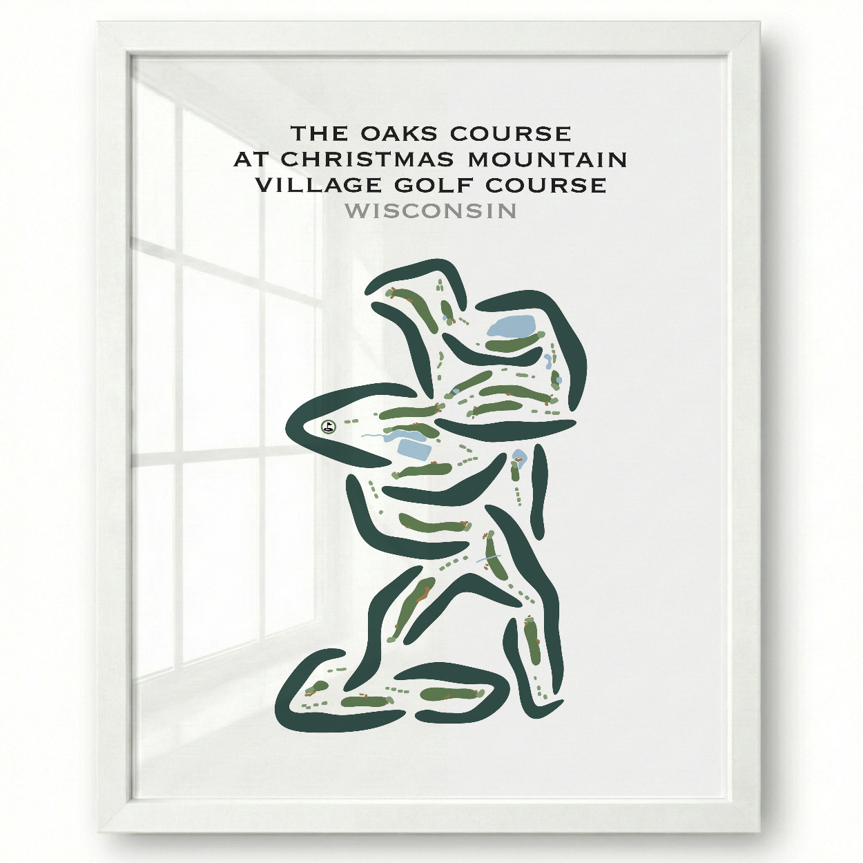 The Oaks Golf Course at Christmas Mountain Village Golf Course, Wisconsin - Printed Golf Courses