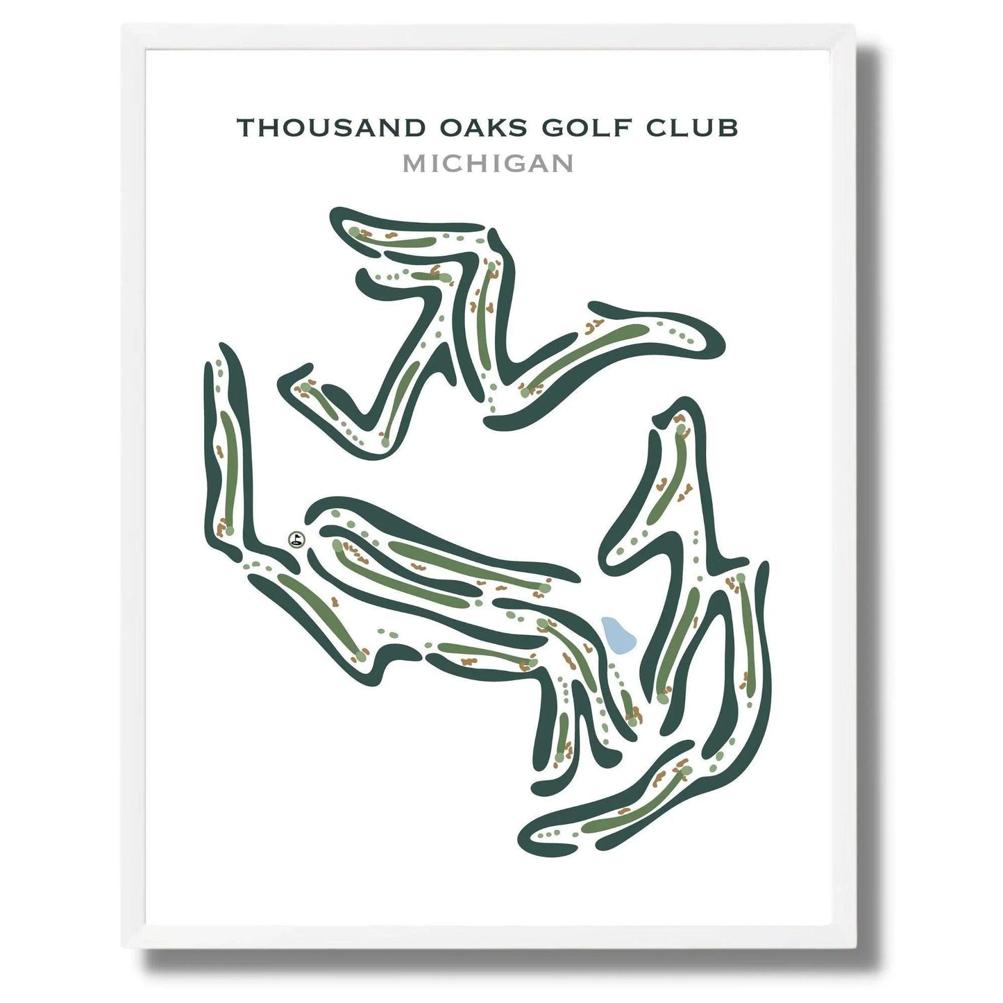 Thousand Oaks Golf Club, Michigan - Printed Golf Courses
