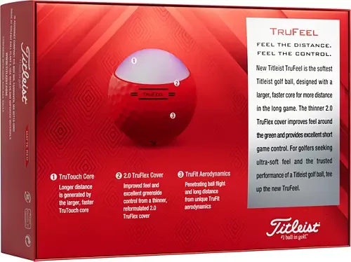 Titleist 2022 TruFeel Red Golf Balls - GOLF LEAGUE