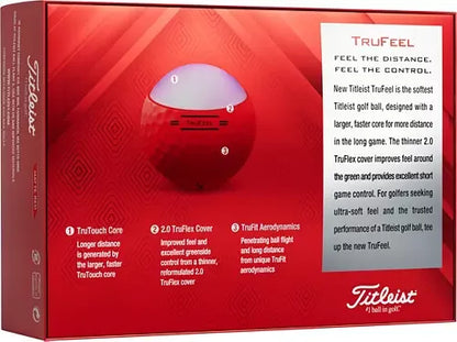 Titleist 2022 TruFeel Red Golf Balls - GOLF LEAGUE
