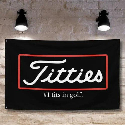 TittiesNo.2GolfFlagWallMock_1 - GOLF LEAGUE