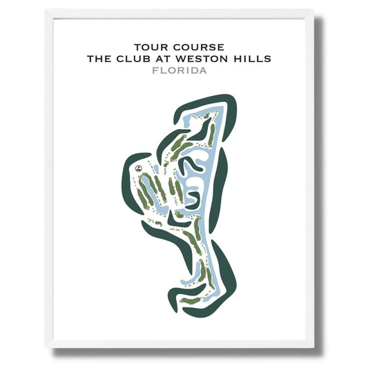 Tour Course at The Club at Weston Hills, Florida - Printed Golf Courses